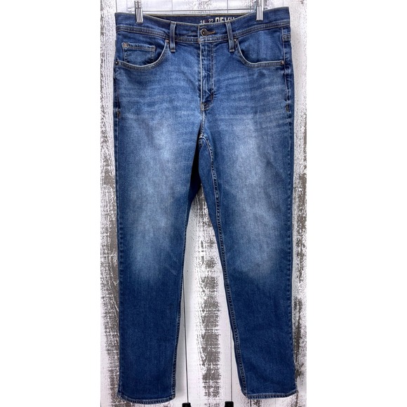 Devil Dog Denim Jeans Mens 34x32 Slim Straight Blue Wash Casual Pants - Picture 1 of 7